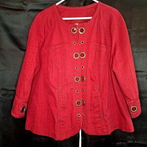 Vintage LAL - Live A Little Red Jacket Sz 2X